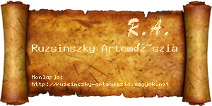 Ruzsinszky Artemíszia névjegykártya
